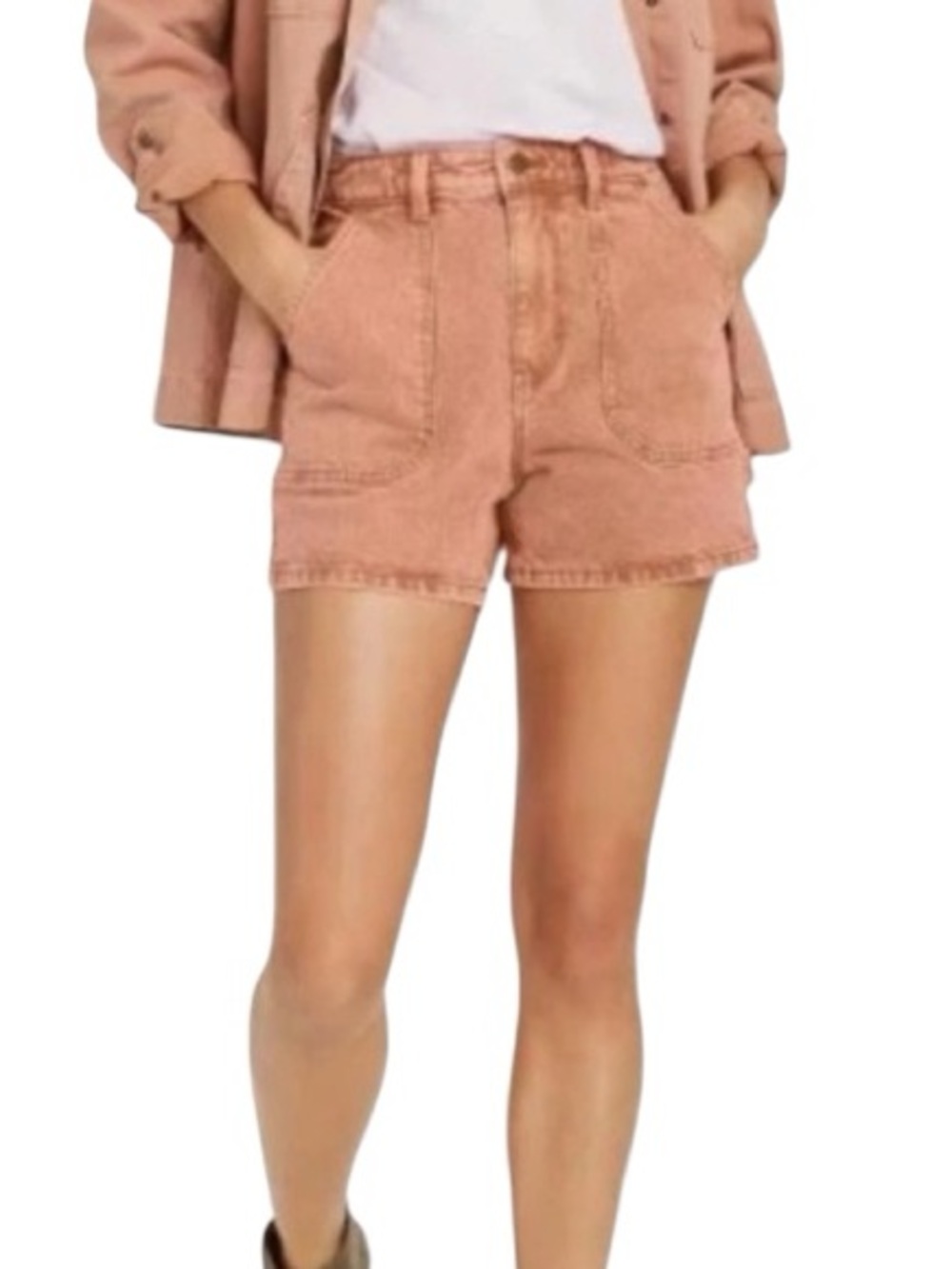 UNIVERSAL THREAD Highest Rise Midi Short Denim Sz 4 Rust Clay Orange